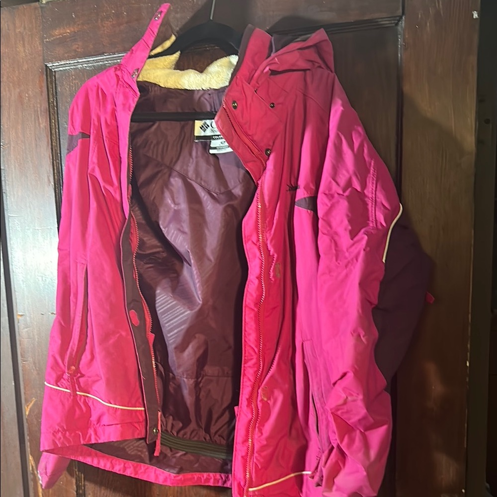 Pink and Brown Hooded Jacket